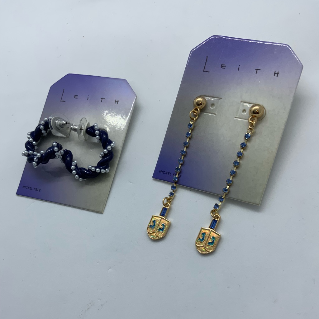 Leith Blue And Gold Earrings Set